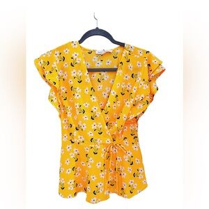 Yellow floral blouse